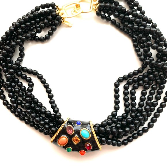 KENNETH JAY LANE, WHITE OR BLACK ENAMEL GO… - Picture 6 of 11